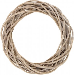 Věnec proutěný - pr. 20 cm, šedá barva JP0014 GREY, sada 4 ks